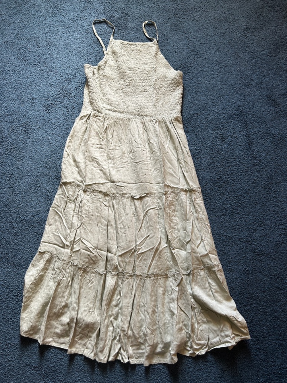 Women’s Cream Smocked Bodice Maxi Dress
